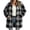 Black Buffalo Plaid, variant on Women Plaid Fleece Jackets Oversized Long Sleeve Outwear Jacket Zipper Warm Fall Winter Coats with Pockets