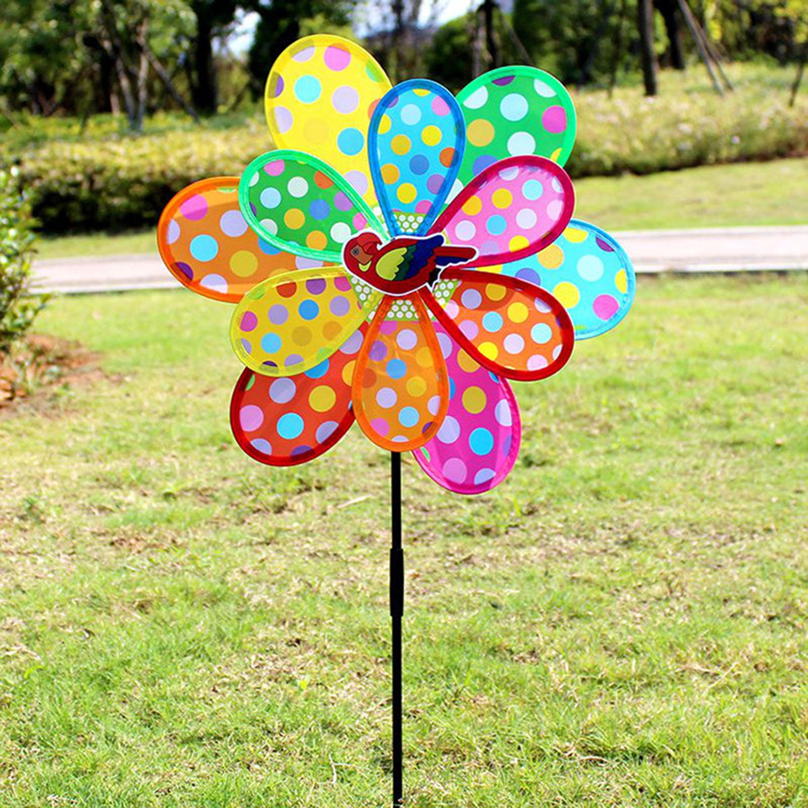 Techinal Double Layer Windmill Wind Spinner Sequins Whirligig Wheel For Yard Garden Party Decoration Kids Children Toys 