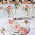 thumbnail image 2 of Coastal Red Cloth Napkins, Nautical Coral Seahorse Starfish Shell Washable and Reusable Dinner Napkins Set of 8, Table Napkin for Kitchen Party Birthday Wedding Hotel Housewarming 20"x20", 2 of 8