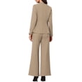 thumbnail image 3 of INSPIRE CHIC Business Suit for Women's 2 Piece Collarless Matching Set Work Outfit Blazer and Pants Sets L Khaki, 3 of 6