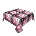 thumbnail image 2 of Wukai Heart Plaid Waterproof Tablecloth for Kitchen Dining, Fits Square Tables for 2-4 Seats -60"x60", 2 of 7