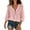 Pink, variant on Elwylmiz Women's 3/4 Sleeve Tops Lace Up V Neck Blouses Boho Ruffled Trim Loose Fit Casual Shirts Summer Fall Outfits