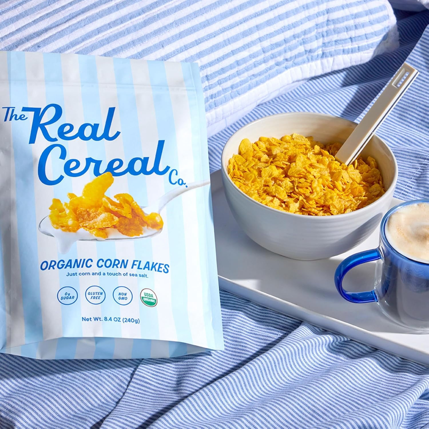 The Real Cereal Company, MMF7&nbsp;Organic Corn Flakes Cereal 3-Pack, Zero Sugar, Gluten-free, Non-GMO, Made in California