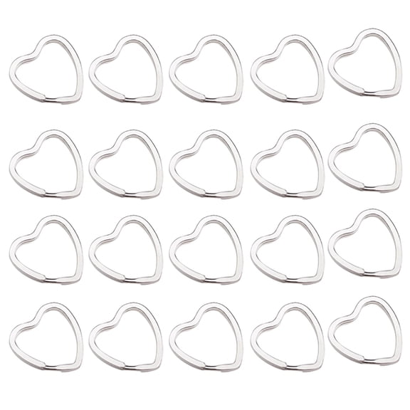 20Pcs Heart-Shaped Split Rings Key Rings