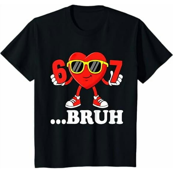 Funny Six Seven 67 Meme Bruh Valentine Boys Kids T-Shirt