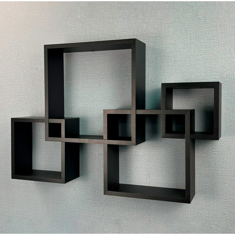 2121x2 - Unique Cube Wall Shelves – black