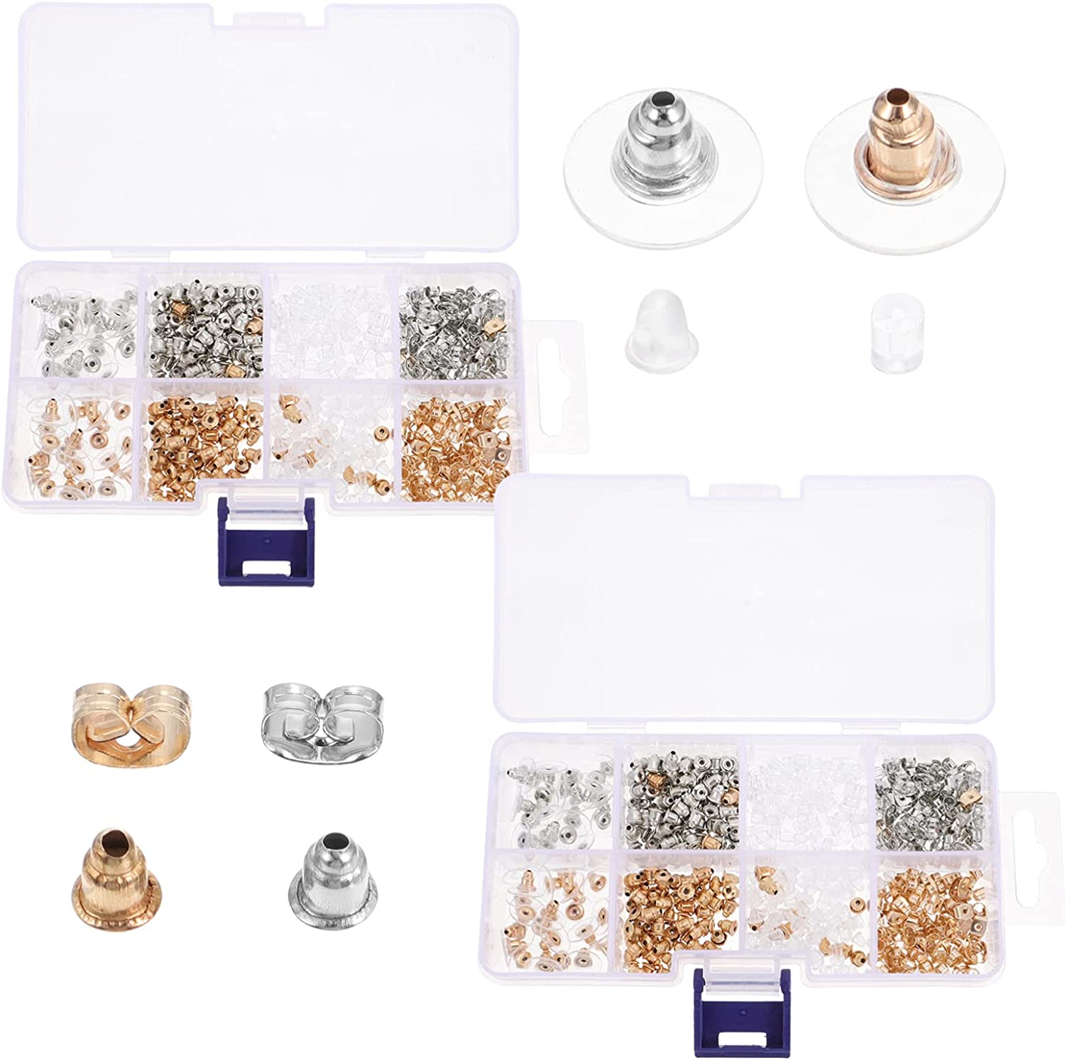 2 Boxes Bullet Clutch Earring Back, Earring Safety Backs Bullet Clutch