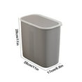 thumbnail image 3 of AuroraX 2.5 Gallon Bathroom Trash Can with Press Top Lid Odor Seal Stylish Gray Small Garbage Container Basket Modern Plastic Garbage Bin for Narrow Spaces, 3 of 6