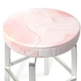 thumbnail image 3 of Pofeuu Pink Marble Print Round Bar Stool Covers - Super Soft and Washable Elastic Stool Cushion Slipcover Easy Clean Velvet-14 inch, 3 of 7