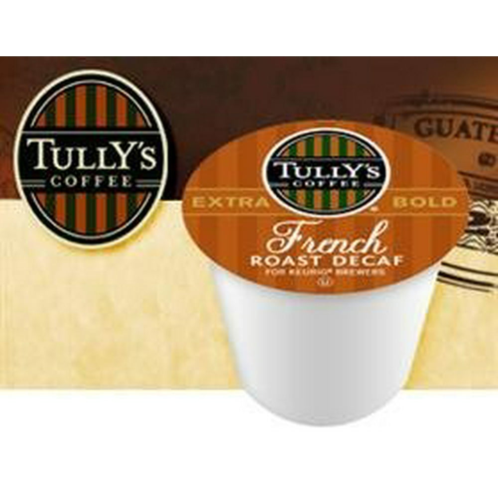 Tully's French Roast Grand Dark DECAF Coffee * 3 Boxes of 24 KCups