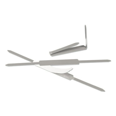 1PC ACCO Self-Adhesive Two-Prong Paper Fastener Bases, 1\" Capacity, 2.75\" Center to Center, Matte Steel, 100/Box