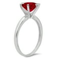 thumbnail image 2 of 2.5 ct Round Cut Natural Garnet Solitaire 18K White Gold Womens Engagement Ring, 2 of 3