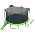 thumbnail image 3 of 16FT Trampoline with Slide , Outdoor Trampoline Secure Fun for Kids and Adults with Enclosure Net and Ladder, Football Goal, Backboard, 3 of 9