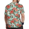 thumbnail image 2 of Wukai Rose Flowers Print Men's Short-Sleeved Mesh T-Shirt,Quick-Dry Short Sleeve Workout T-Shirt-X-Small, 2 of 8