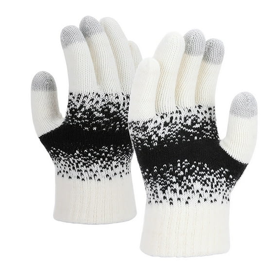 WRKEKC Winter Gloves for Women Touchscreen Five Finger Fleece Lined Thick Knitted Gloves for Women Winter Warm Daily Use