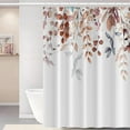thumbnail image 2 of Watercolor Fall Leaves Shower Curtain for Bathroom 72x84inches Top Hanging Eucalyptus Leaves Shower Curtain Set with Hooks Autumn Waterproof Fabric Decor Shower Curtains, 2 of 6