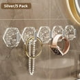 thumbnail image 4 of Water Ripple Hexagonal Self-Adhesive Hooks for Bathroom - No Damage, Strong Hold, Easy Installation, Modern Design, 4 of 13