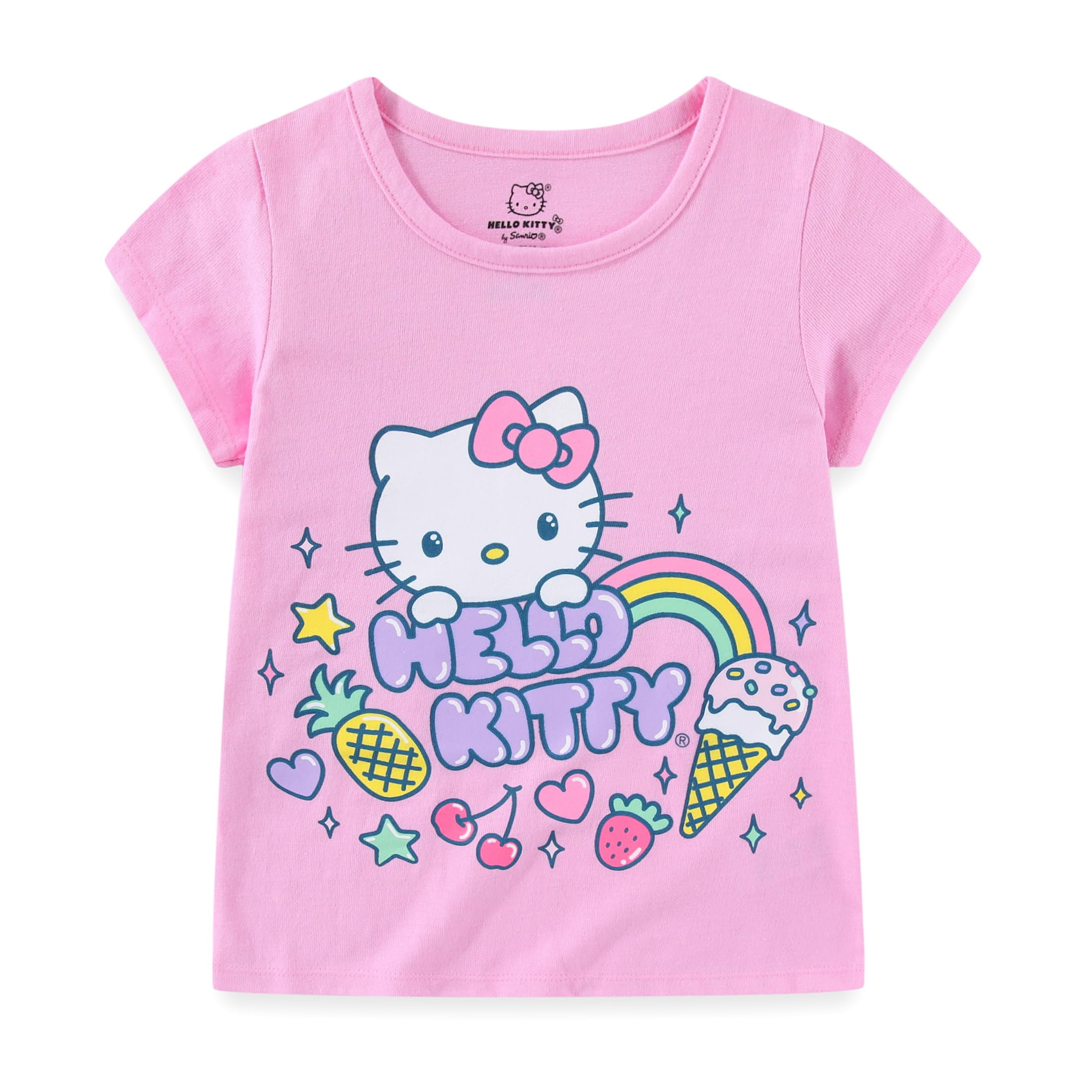 Hello Kitty Sanrio Short Sleeve T-shirt (Girls), 3 Pack, Sizes 4-12