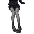 thumbnail image 1 of Gothic Women Black Mesh Fishnet Pantyhose Spider Web Patterned Tights Stockings, 1 of 5