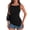 Black, variant on Women’s Square Neck Sleeveless Top with Side Ruched Detailing and Asymmetrical Hemline Casual Fitted Tank Blouse White 2XL
