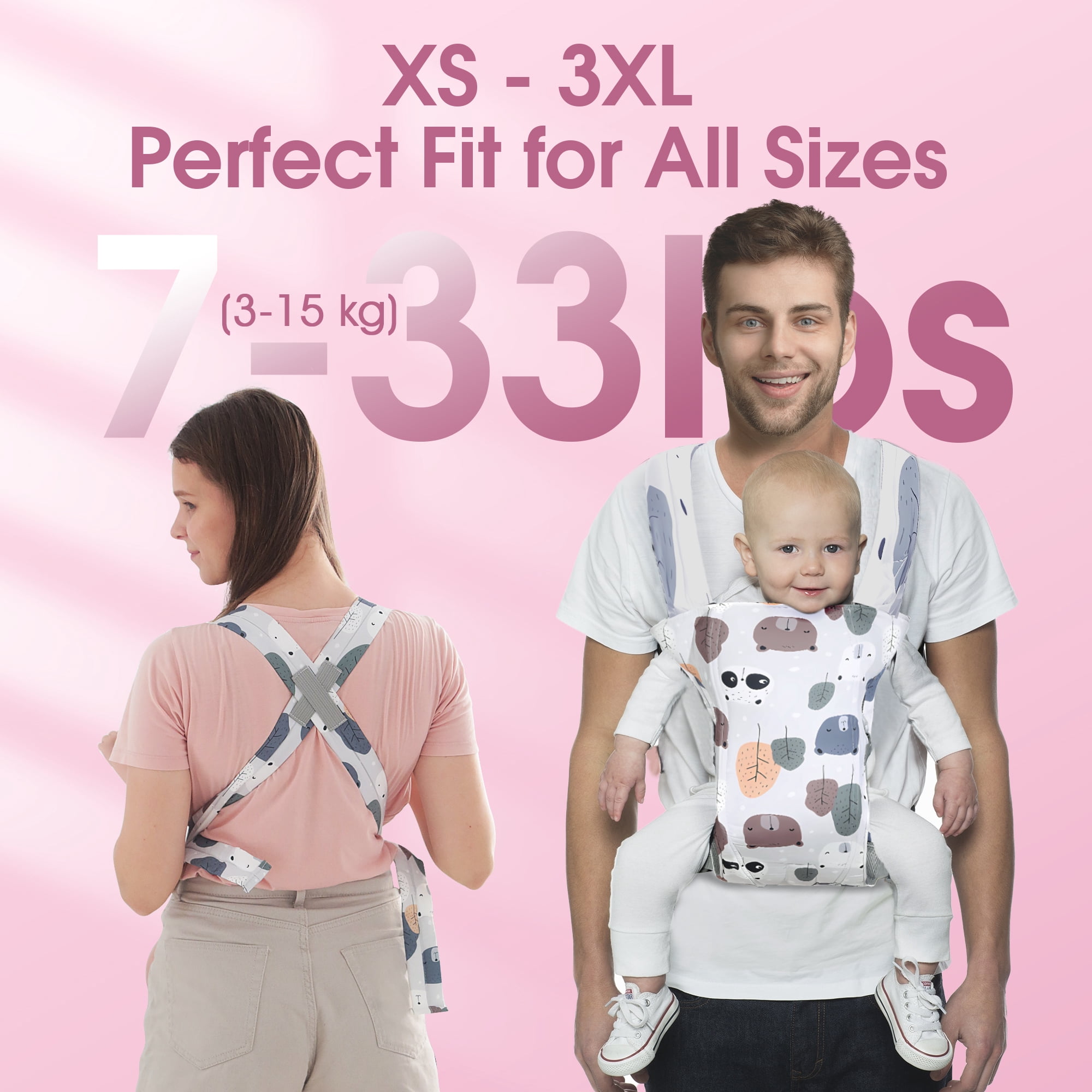 4 in 1 Baby Carrier, Infant Wraps Carrier Baby Carrier Backpack, Newborn Carrier for Baby Carrier Newborn to Toddler, Colorful