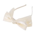 thumbnail image 5 of Unique Bargains 1 Pc Exquisite Gauze Shiny Silk Bow Headband Beige, 5 of 6