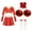 A Red, variant on YONGHS Cheering Costume for Girls Crop Top with Pleated Skirt Cheerleading Halloween Party Outfits A Red 6