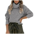 thumbnail image 3 of Femmes Surdimensionnés Doux Col Rond Manches Longues Décontracté en Vrac Pull Pull Pull-Over Tops, 3 of 9