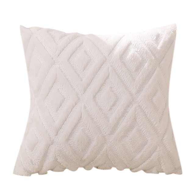 PKJHGA - Juego de 2 fundas de almohada de 61 x 61 cm, de lana sintética suave y afelpada, color blanco (sin relleno)