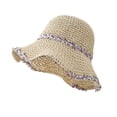 thumbnail image 3 of CHENge Women's Summer Straw Bucket Hat with Lace Cutout Design Breathable Wide Brim Sun Hat for Travel and Beach Outings, 3 of 3