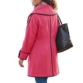 thumbnail image 4 of Riecok Womens Pea Coats Long Sleeve Button down Jackets Lapel Collar Overcoat Warm Casual Winter Outerwear L, 4 of 6