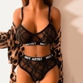 thumbnail image 5 of Gibobby Conjunto de lencería Camisón de encaje para mujer, lencería sexy de encaje para novia(Negro, G), 5 of 5