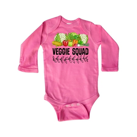 

Inktastic Veggie Squad Vegan Vegetarian Gift Baby Boy or Baby Girl Long Sleeve Bodysuit