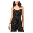 thumbnail image 3 of RILEY&RAE Womens Black Adjustable Shoulder Straps Sweetheart Neckl Floral Sleeveless Wide Leg Jumpsuit XS, 3 of 4