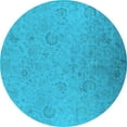 thumbnail image 1 of Ahgly Company Indoor Round Oriental Light Blue Industrial Area Rugs, 8' Round, 1 of 4