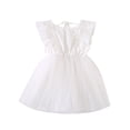 thumbnail image 1 of FAOWME 2025 Mode Été Robes de Princesse Sans Manches Style Robes pour Petites Filles Robe de Fête en Maille Douce Robe de Vacances Blanche 3-4 Ans, 1 of 7