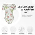 thumbnail image 4 of Easygdp Roses Fleurs pour Maillot de Bain une Pièce pour Femmes Ajusté Col Rond Justaucorps Maillot de Bain Athlétique avec Boucle Intégrée-TTTG, 4 of 7