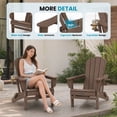thumbnail image 4 of JONPONY Folding Adirondack Chair - HDPE All-Weather Outdoor Chairs, Patio Chairs Outdoor Wood Like Adirondack Chair for Backyard, Camping, Pool & Fire Pit,Brown, 4 of 10