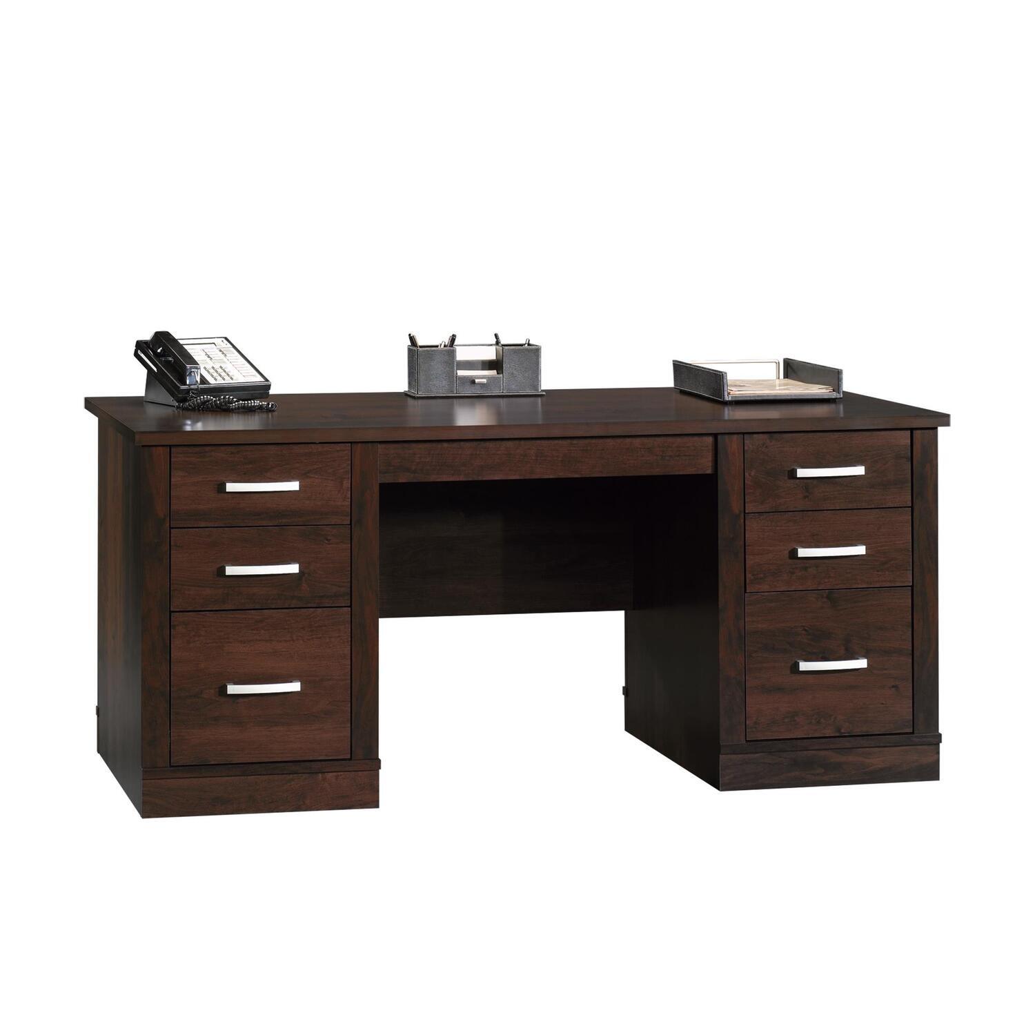 Sauder Office Port Executive DeskColorDark Alder