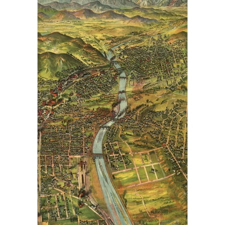 Birds Eye View Bed Poetose Notebooks: 1894 Birds Eye View Map of Los Angeles, California: A Poetose Notebook / Journal / Diary (100 pages/50 sheets) (Paperback) ()