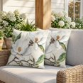 thumbnail image 3 of 16x16 Pillow Covers Set of 2, Botanical Flowers Square Throw Pillow Covers for Couch/Sofa/Living Room, Vintage Rustic White Floral Leaves Decorative Soft Pillowcases for Couch Throw Pillows, 3 of 9