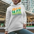 thumbnail image 2 of Jesus Is My Easter Super Hero, Groovy Retro Wavy Text Merch Gift, White Hooded Sweatshirt or Hoodie, XL, 2 of 5