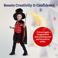 thumbnail image 5 of Dress Up America Magician Costume for Kids - Magician Cape, Hat and Wand Set - Magic Dress Up Costume for Boys and Girls Black, 5 of 6