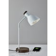 thumbnail image 2 of Better Homes & Gardens White & Woodgrain Metal Desk Lamp, 2 of 9