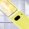 thumbnail image 5 of KOMI for Google Pixel 8a Case, Silicone Phone Case with 1 Screen Protector, Soft Anti-Scratch Microfiber Lining, Full Body Shockproof Slim Cover Support Wireless Charging, Yellow, 5 of 5