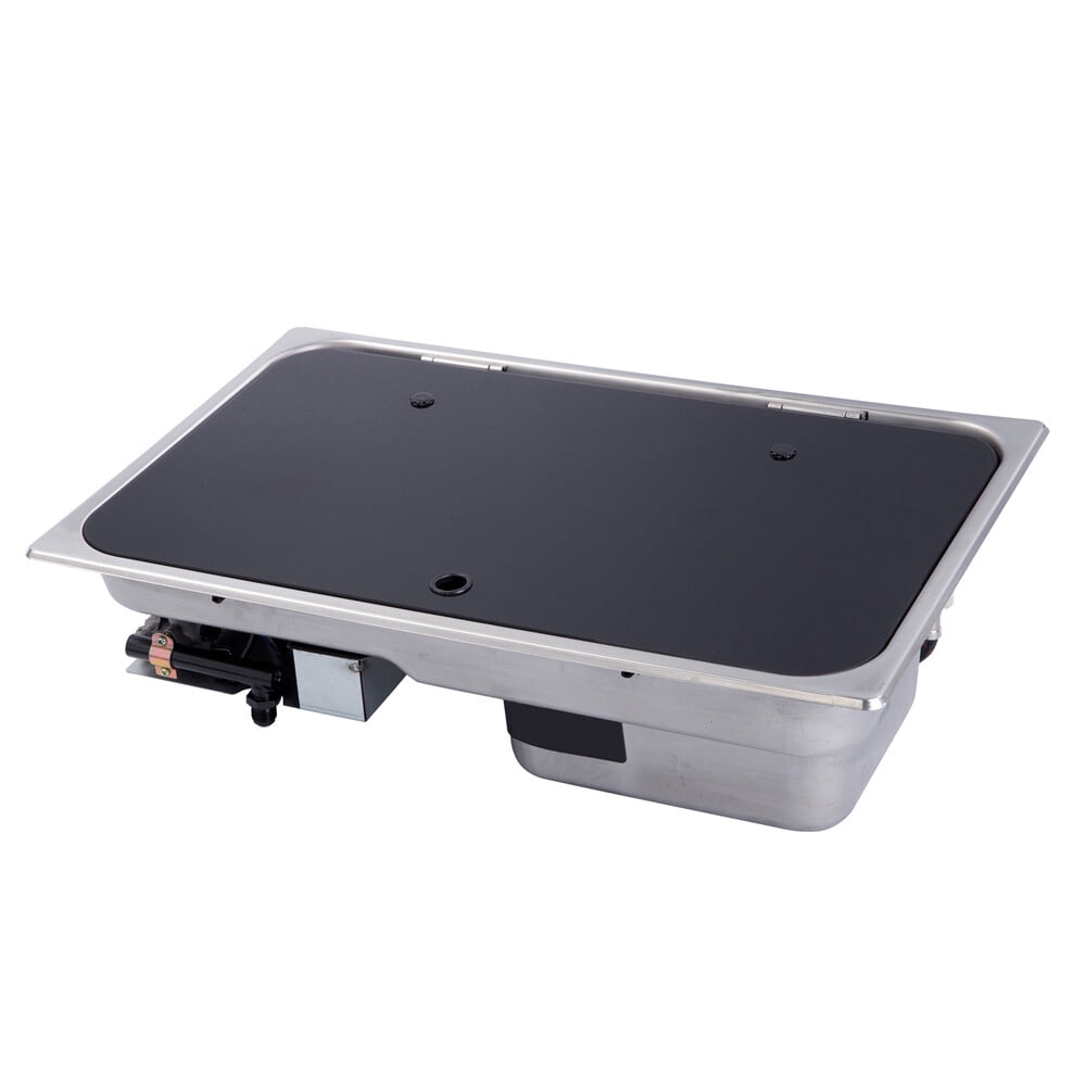 21.1*12.52*5.75 Black 1 Burner Boat Caravan Camper LPG Gas Stove Hob Sink Combo With Glass Lid