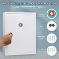 thumbnail image 3 of Wall Mount Locking Medicine Cabinet, Large Capacity First Aid Cabinet for Bathroom, Medicine Cabinet with Key, Secure Steel Lock Box for Medication, 15.75" H x 11.82" W x 4.72" D, White, 3 of 6