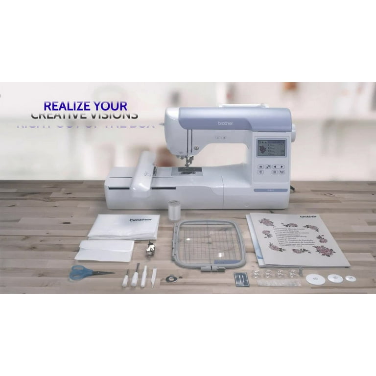 Brother PE800 Embroidery Machine with 1100 Yards Trilobal Polyester  Embroidery Machine Thread and Sewing Clips with Tin Box Bundle (3 Items) :  : Arts & Crafts