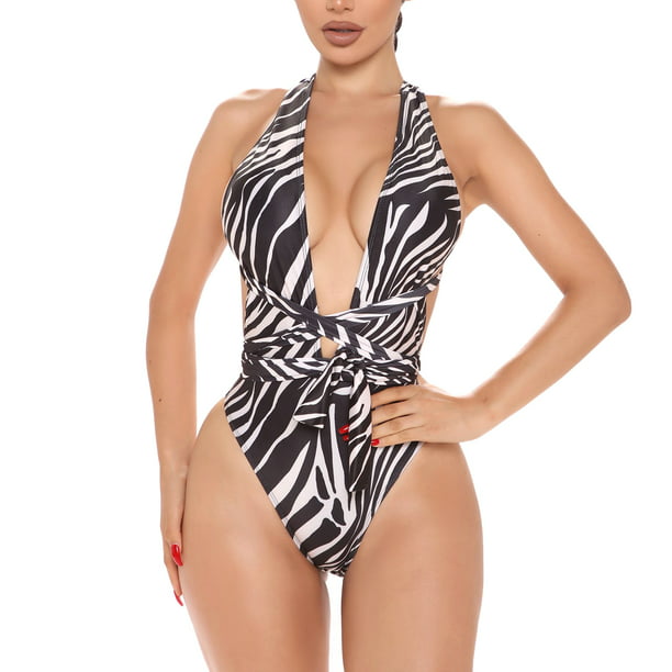 Ny mening systematisk tandpine Plus Size One Piece Swimsuits V Neck High Legs Bathing Suits - Walmart.com  - Walmart.com