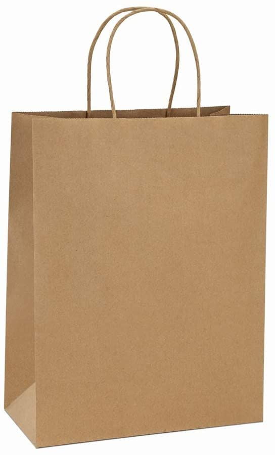 BagDream 8inch Medium Gift Bags 150 Pack Brown Paper Bags With Handles Bulk Party - View #9